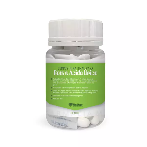 Composto Natural para Gota e Ácido Úrico - 30 doses