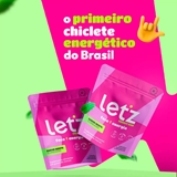Letz Chiclete Energético Cafeína Taurina - Chiclete menta Zero açúcar - 1 pacote 12 unidades